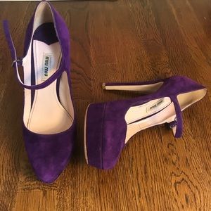Purple suede Miu Miu heels - size 8.5!